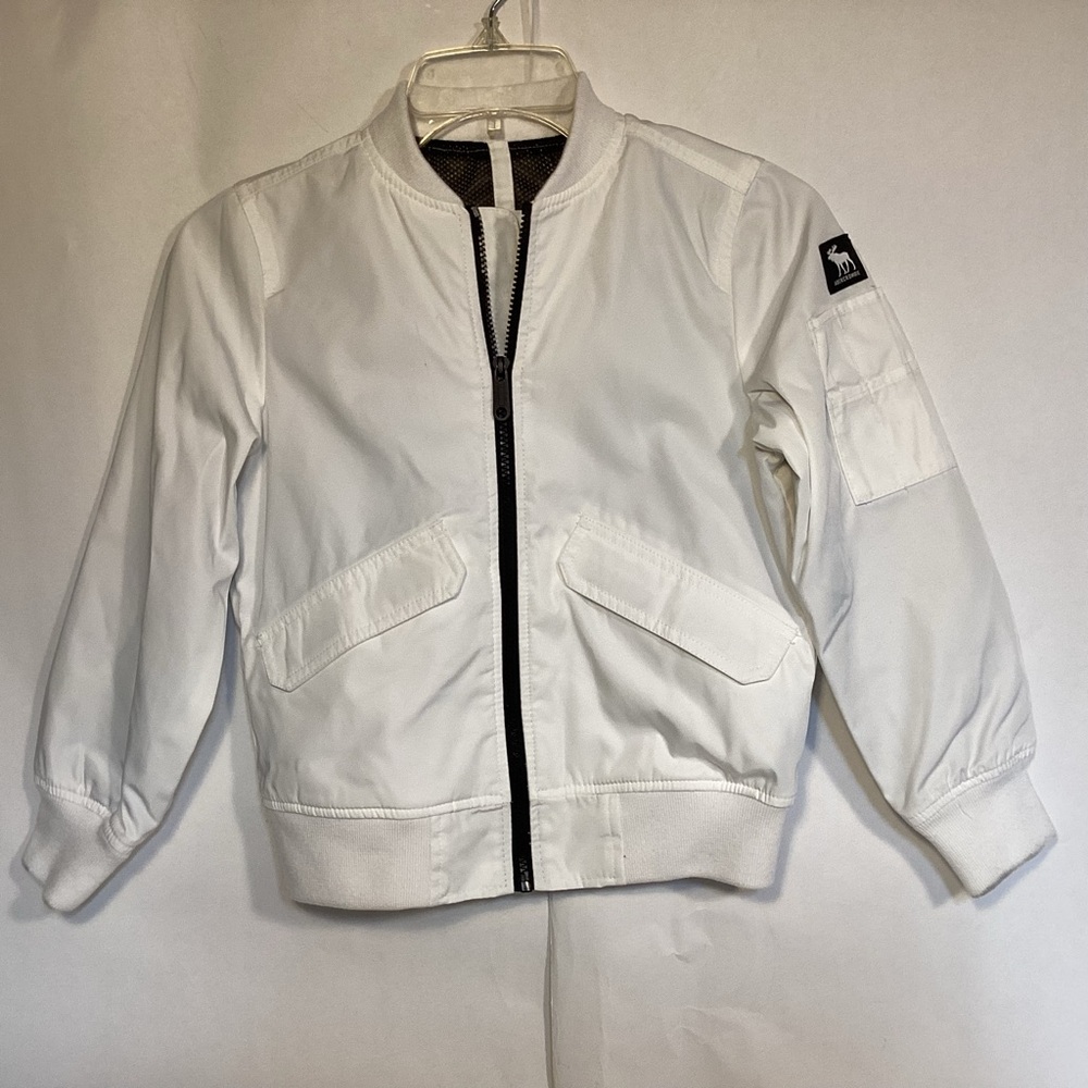 Abercrombie Kids White Jacket with Black Accents lightweight size 7 / 8